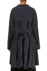 Longer Back Crinkled Violet Silk Linen Jacket 2