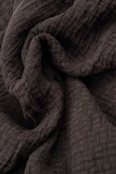 Longer Back Forest Brown Textured Linen Skirt 5