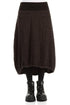 Longer Back Forest Brown Textured Linen Skirt 1