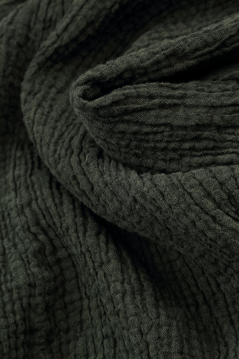 Longer Back Forest Mist Textured Linen Skirt 5