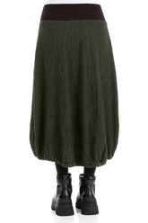Longer Back Forest Mist Textured Linen Skirt 2