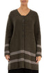 Longer Back Khaki Wool Cardigan 1