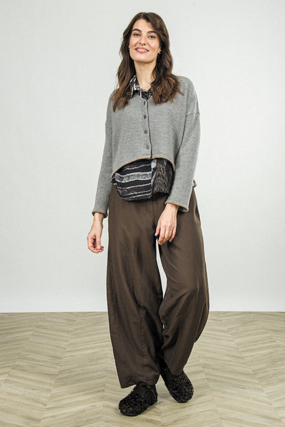 Longer Back Light Grey Cashmere Cardigan