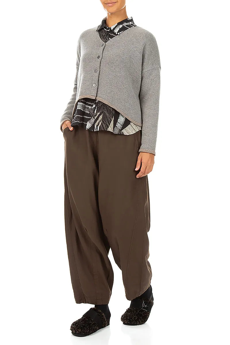 Longer Back Light Grey Cashmere Cardigan