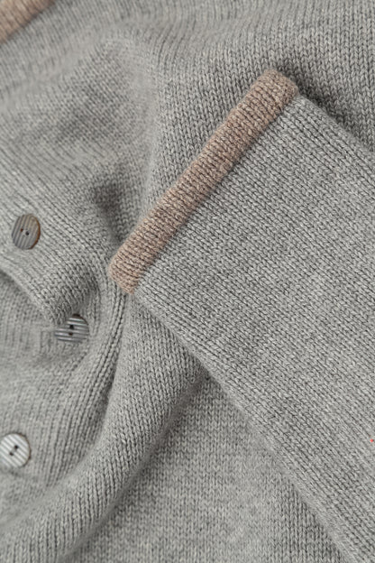 Longer Back Light Grey Cashmere Cardigan