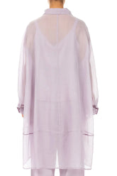 Longer Back Lilac Silk Cotton Shirt 2