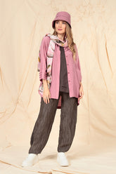 Longer Back Mauve Taupe Silk Bamboo Shirt 7