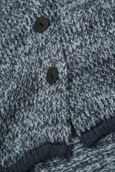 Longer Back Mélange Dusty Blue Wool Cardigan 5