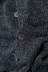 Longer Back Mélange Midnight Grey Wool Cardigan 6