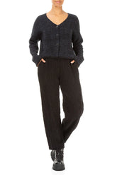 Longer Back Mélange Midnight Grey Wool Cardigan 4