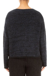 Longer Back Mélange Midnight Grey Wool Cardigan 2