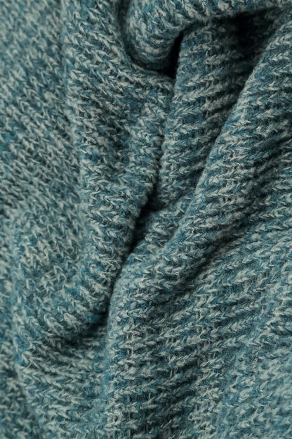 Longer Back Mélange Peacock Grey Wool Cardigan 5