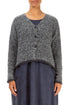 Longer Back Mélange Slate Grey Wool Cardigan 1