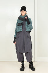 Longer Back Mélange Teal Wool Cardigan 6