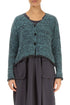 Longer Back Mélange Teal Wool Cardigan 1