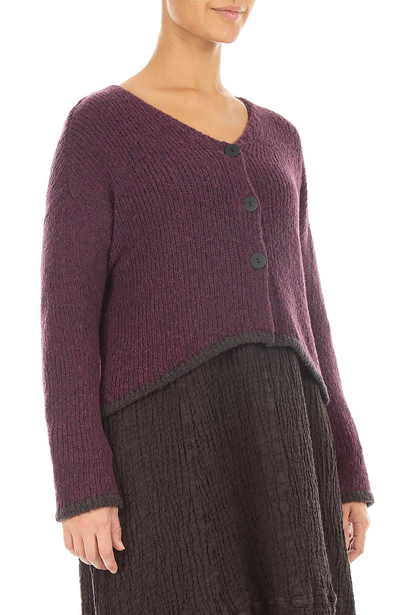 Longer Back Mulberry Wool Cardigan 3