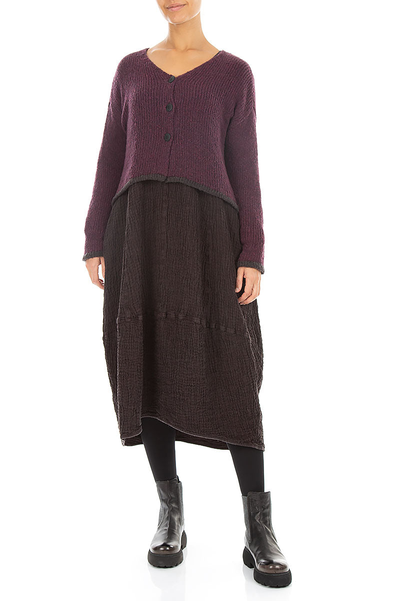 Longer Back Mulberry Wool Cardigan 4