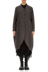 Longer Back Ornamented Forest Brown Silk Cotton Jacket 2