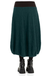 Longer Back Peacock Textured Linen Skirt 2