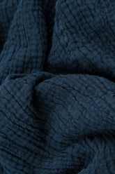 Longer Back Royal Blue Textured Linen Skirt 5