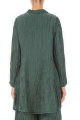 Longer Back Sage Crinkled Silk Linen Jacket 2