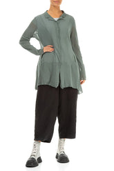 Longer Back Sage Mesh Soft Cotton Jacket 4