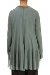 Longer Back Sage Mesh Soft Cotton Jacket 2