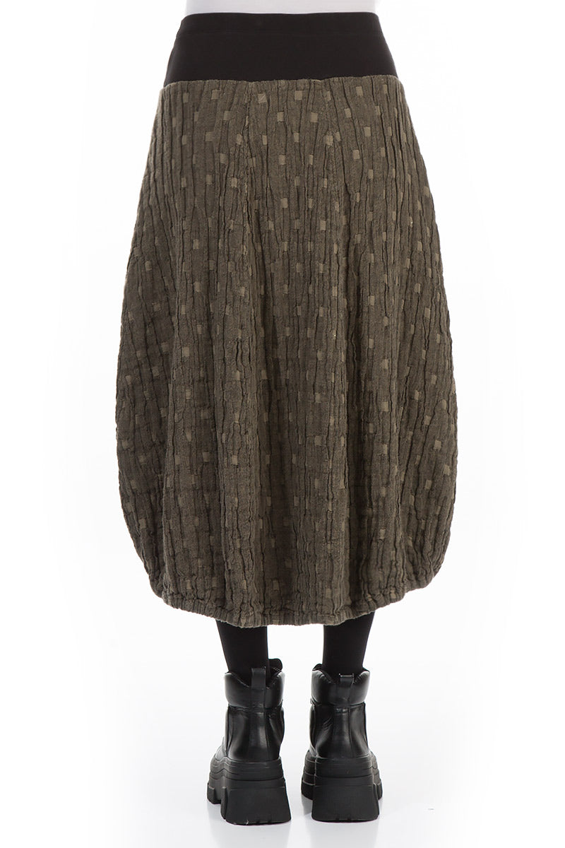 Longer Back Silver Sage Textured Linen Skirt