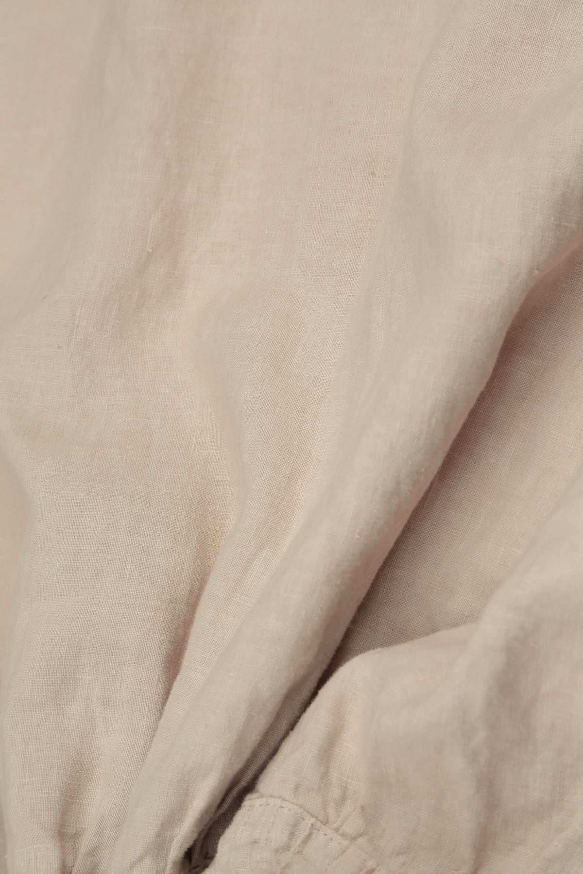 Longer Back Sleeveless Beige Linen Top