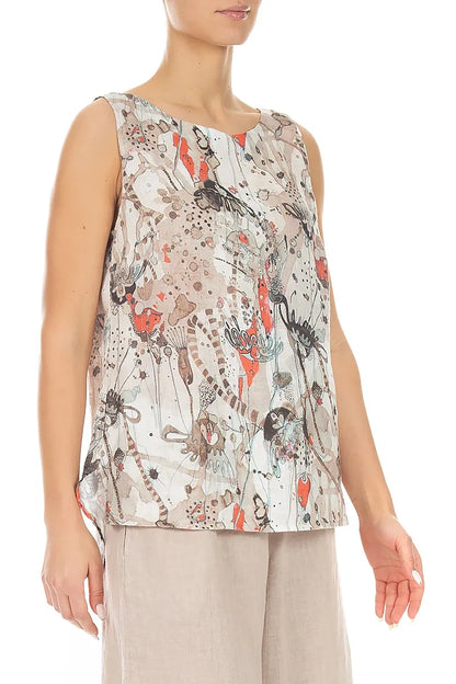 Haut Savannah en lin sans manches à dos long