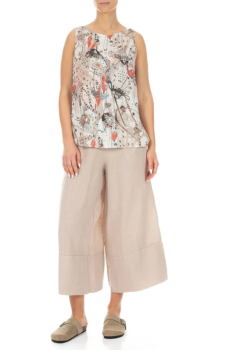 Haut Savannah en lin sans manches à dos long