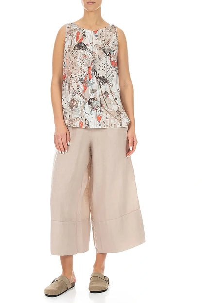 Haut Savannah en lin sans manches à dos long