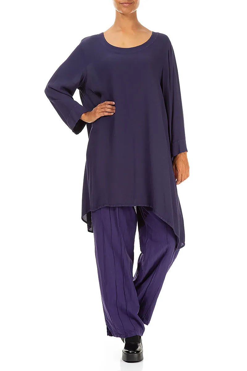Longer Edge Amethyst Viscose Tunic 4