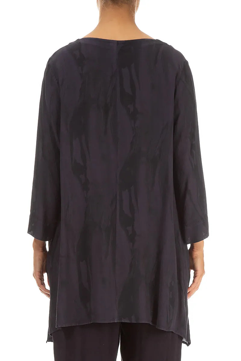 Longer Edge Graphite Printed Viscose Tunic 2