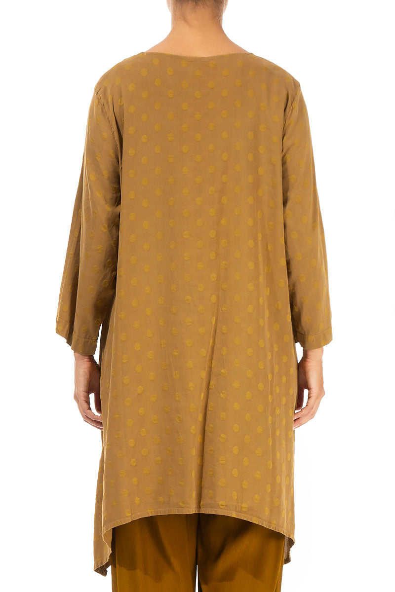 Longer Edges Dotty Gold Silk Tunic