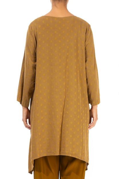 Longer Edges Dotty Gold Silk Tunic