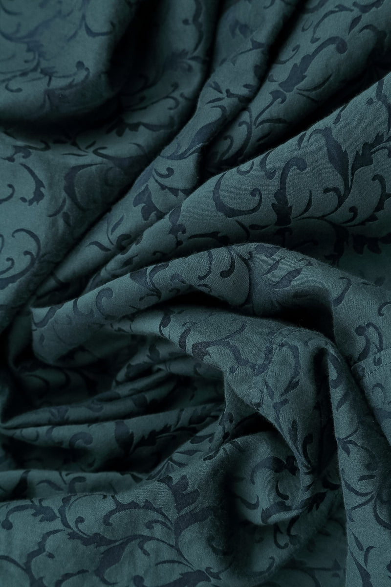 Longer Sides Ornamented Dark Teal Silk Cotton Tunic 5