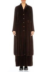 Longline Aged Copper Silk Velvet Jacket 1