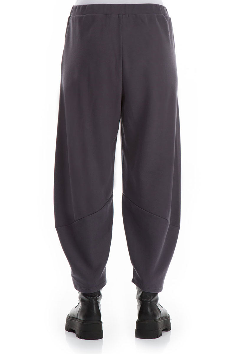 Loose Cropped Grey Cotton Jersey Trousers