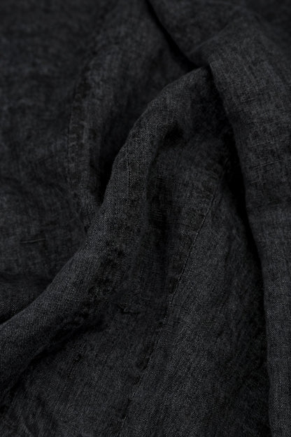 Loose Back Pockets Black Linen Trousers 6