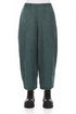 Loose Back Pockets Teal Linen Trousers 1
