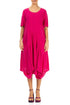 Loose Bright Berry Linen Dress 1