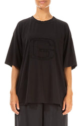 Loose Black Cotton Blouse 1