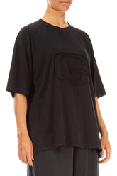 Loose Black Cotton Blouse 3