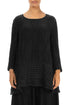 Loose Black Crinkled Silk Tunic 1