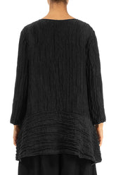 Loose Black Crinkled Silk Tunic 2
