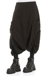 Loose Black Dotty Silk Cotton Trousers 3