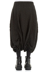 Loose Black Dotty Silk Cotton Trousers 2