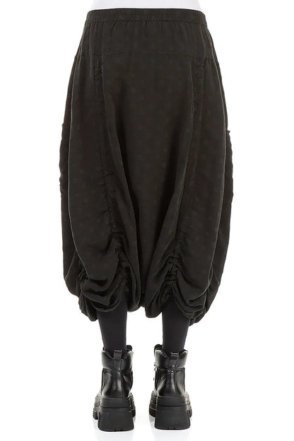 Loose Black Dotty Silk Cotton Trousers 2