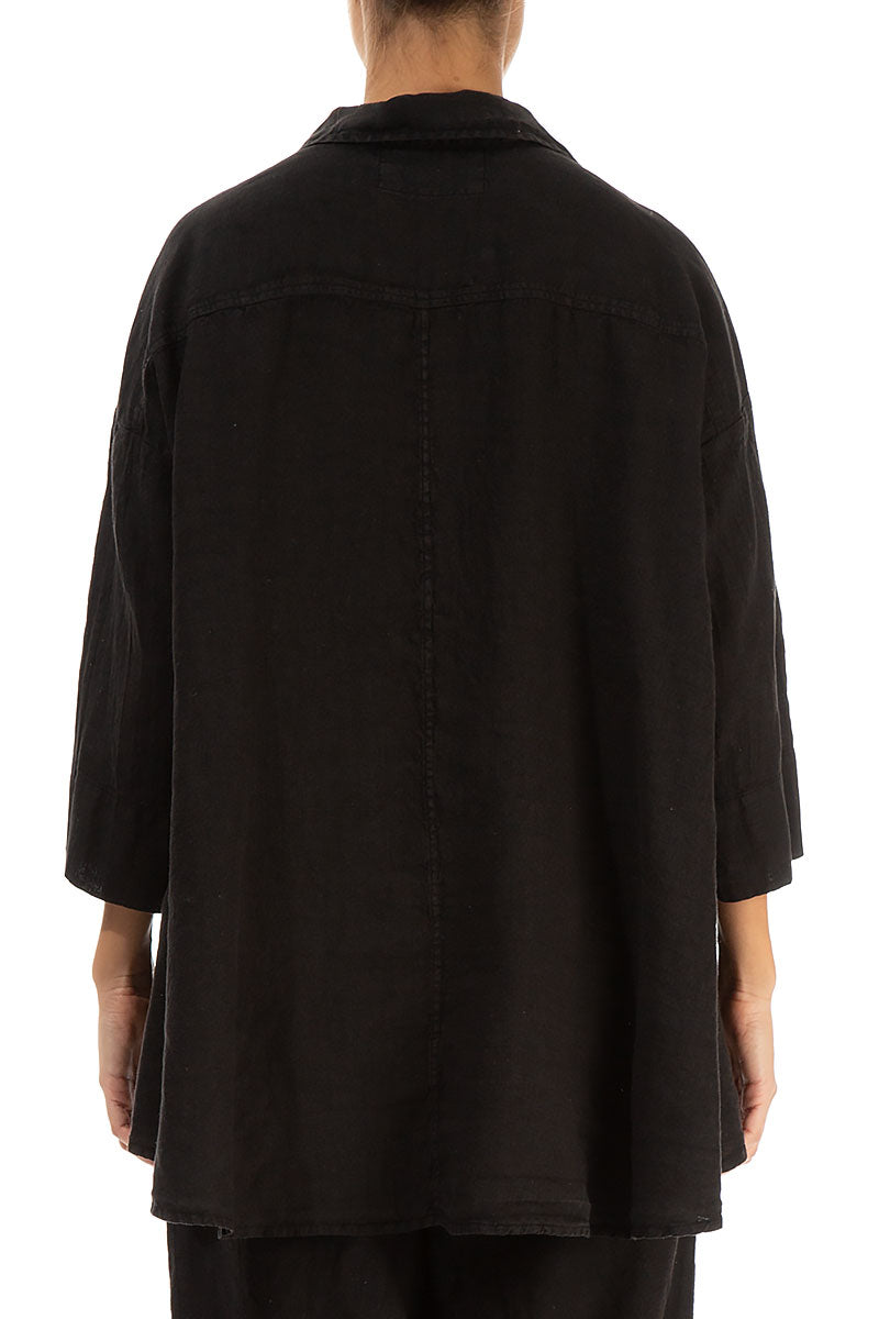 Loose Black Linen Shirt